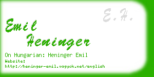 emil heninger business card